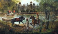 A. Q. Arif, 36 x 60 Inch, Oil on Canvas, Citysscape Painting, AC-AQ-321